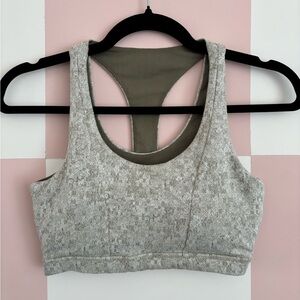 Gymshark Heathered Light Gray Racerback Sports Bra